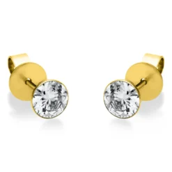 Ohrstecker aus 585 Gold Gelbgold mit 2 Diamanten Brillanten 1,00 Ct. Zarge