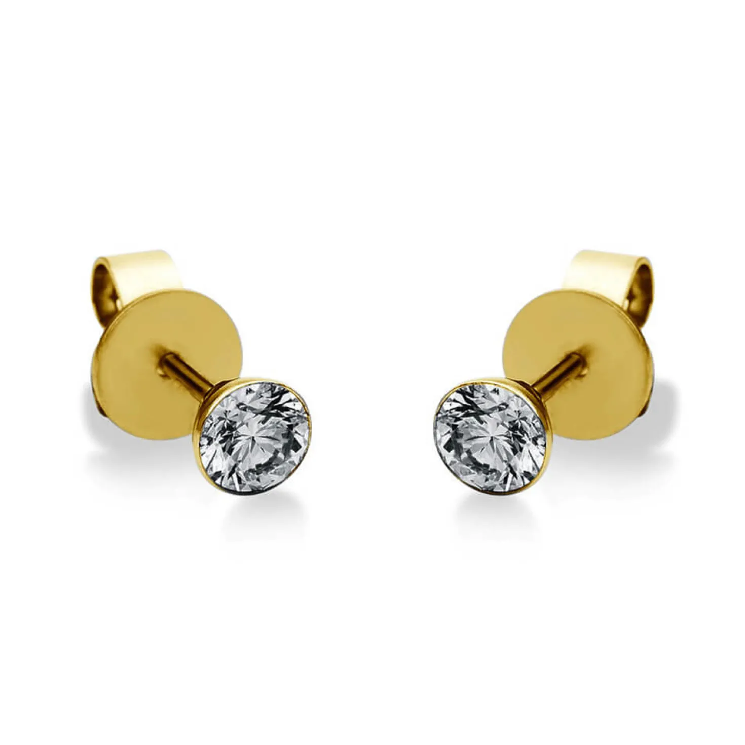 Ohrstecker aus 585 Gold Gelbgold mit 2 Diamanten Brillanten 0,50 Ct. Zarge