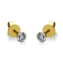 Ohrstecker aus 750 Gold Gelbgold mit 2 Diamanten Brillanten 0,50 Ct. Zarge