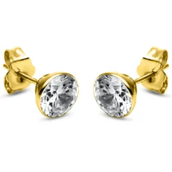 Ohrstecker aus 585 Gold Gelbgold mit 2 Diamanten Brillanten 2,00 Ct. Zarge