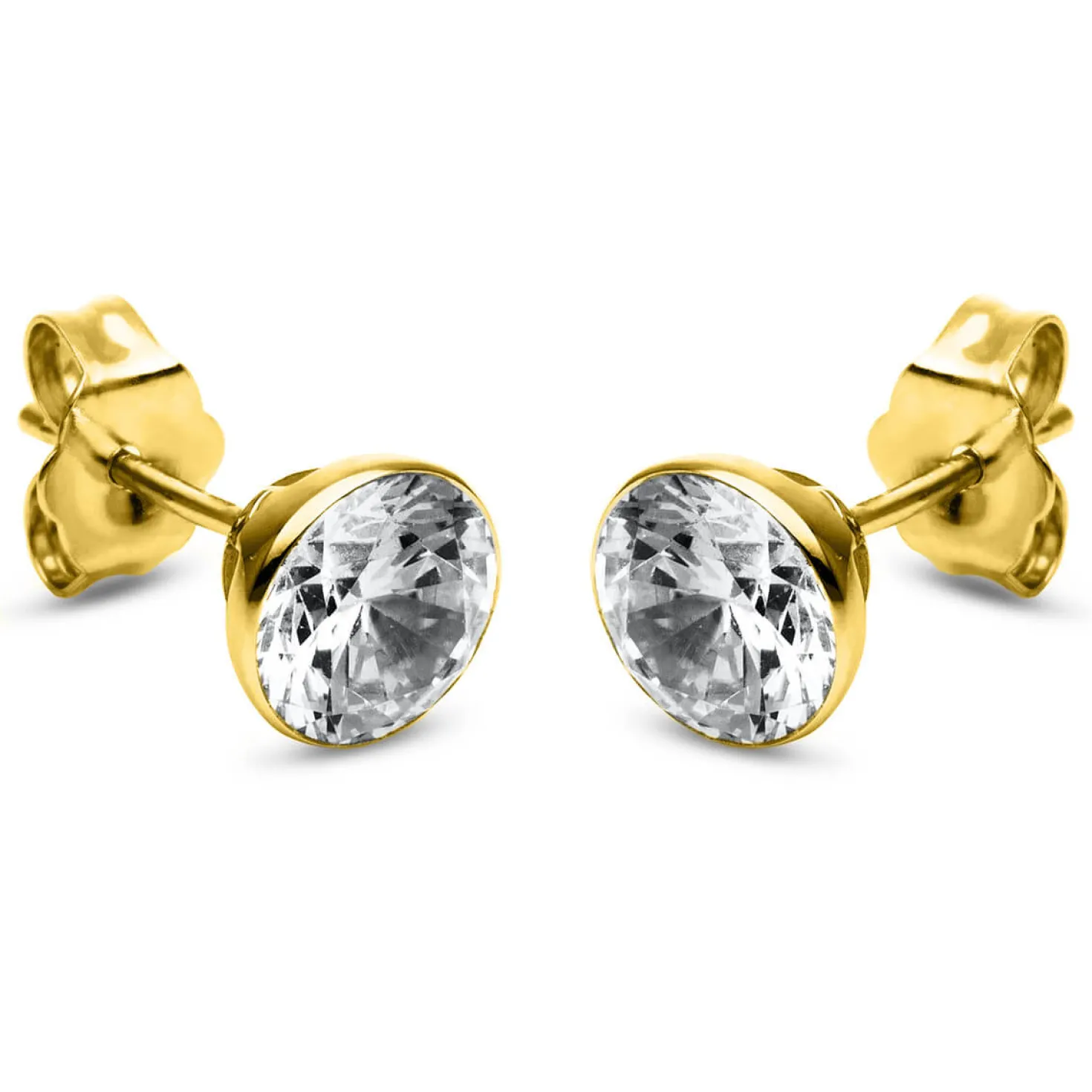 Ohrstecker aus 585 Gold Gelbgold mit 2 Diamanten Brillanten 2,00 Ct. Zarge