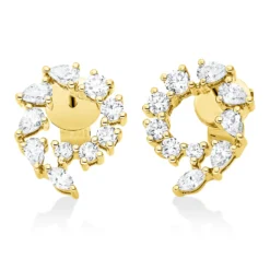 Ohrstecker aus 750 Gold Gelbgold 20 Diamanten 0,79ct 10,8x11,6mm