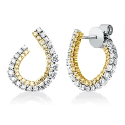 Ohrstecker aus 750 Gold gelb/weiß 88 Diamanten 0,85ct 16,6x12,8mm