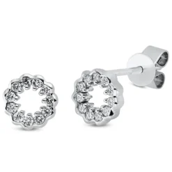 Ohrstecker aus 750 Gold Weißgold 22 Brillanten 0,15ct TW-SI Ø6,2mm