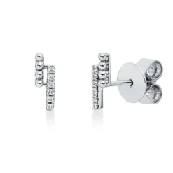 Ohrstecker aus 750 Gold Weißgold 12 Brillanten 0,04ct TW-SI 8,3x2,7mm