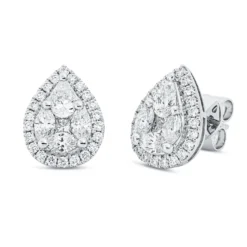 Ohrstecker aus 750 Gold Weißgold 54 Diamanten 1,7ct TW-SI 13,2x10mm