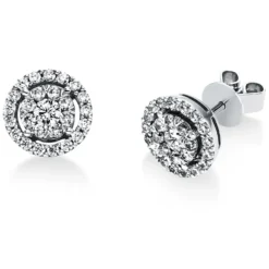 Ohrstecker aus 750 Gold Weißgold 52 Diamanten 0,82ct TW-SI Ø9,3mm