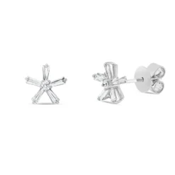 Ohrstecker aus 750 Gold Weißgold 12 Diamanten 0,37ct TW-SI 8x8,4mm