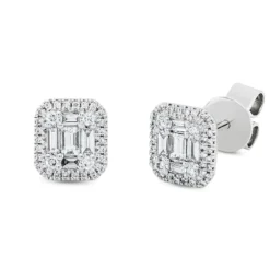 Ohrstecker aus 750 Gold Weißgold 70 Diamanten 0,41ct TW-SI 7,6x6,9mm