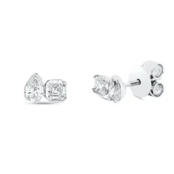 Ohrstecker aus 750 Gold Weißgold 4 Diamanten 0,56ct TW-SI 4,4x6,2mm