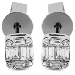 Ohrstecker aus 750 Gold Weißgold 20 Diamanten 0,28ct TW-VSI 5,3x4,6mm