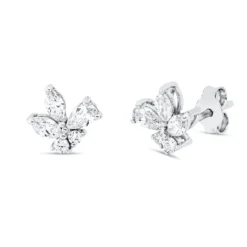 Ohrstecker aus 585 Gold Weißgold 10 Diamanten 0,58ct 8,3x8,1mm