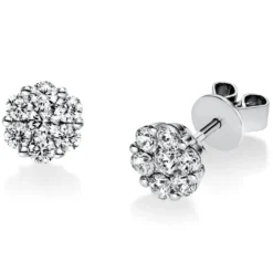 Ohrstecker aus 585 Gold Weißgold 14 Diamanten 0,85ct TW-SI B:7,1mm