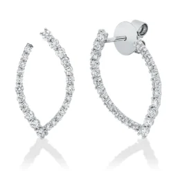 Ohrstecker aus 750 Gold Weißgold 48 Diamanten 1,08ct 24,4x14mm