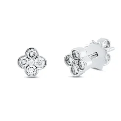 Ohrstecker aus 750 Gold Weißgold 10 Diamanten 0,37ct TW-SI 6,4x6,4mm