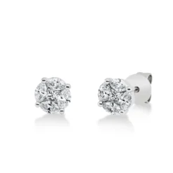 Ohrstecker aus 750 Gold Weißgold 10 Diamanten 0,48ct TW-SI 5x5,1mm