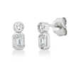 Ohrstecker aus 750 Gold Weißgold 4 Diamanten 0,51ct TW-SI 8,3x3,9mm Zarge