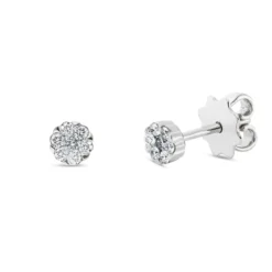 Ohrstecker aus 750 Gold Weißgold 14 Diamanten 0,21ct TW-SI 4,4x4,4mm