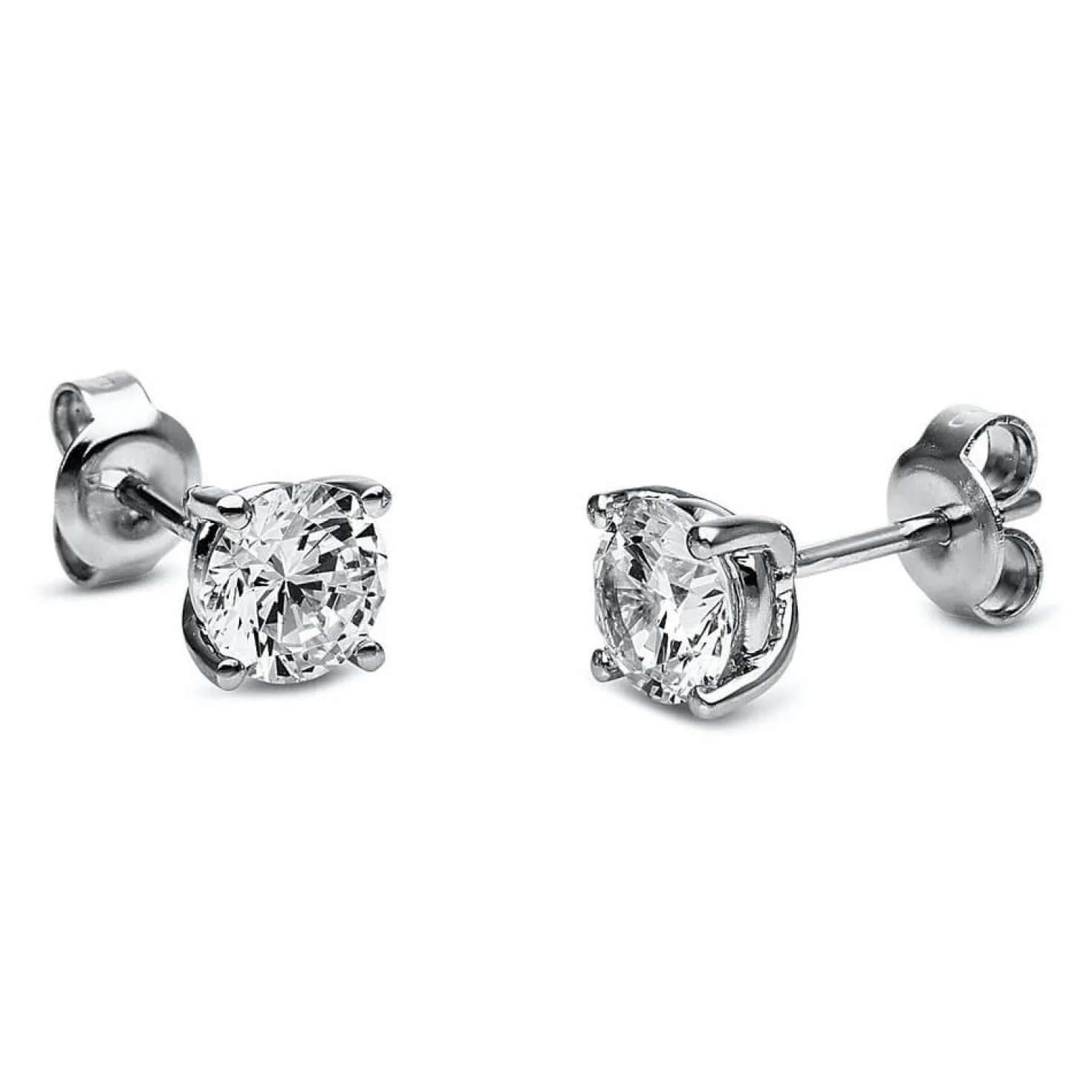 Ohrstecker aus 750 Gold Weißgold mit 2 Diamanten Brillanten 1,40 Ct. 4er-Krappe