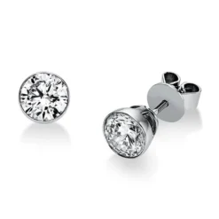 Ohrstecker aus 750 Gold Weißgold mit 2 Diamanten Brillanten 1,40 Ct. Zarge