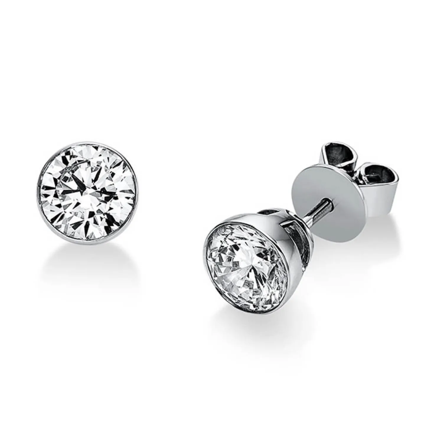 Ohrstecker aus 585 Gold Weißgold mit 2 Diamanten Brillanten 1,40 Ct. Zarge
