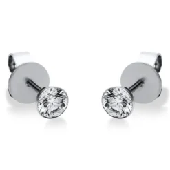 Ohrstecker aus 750 Gold Weißgold mit 2 Diamanten Brillanten 0,50 Ct. Zarge