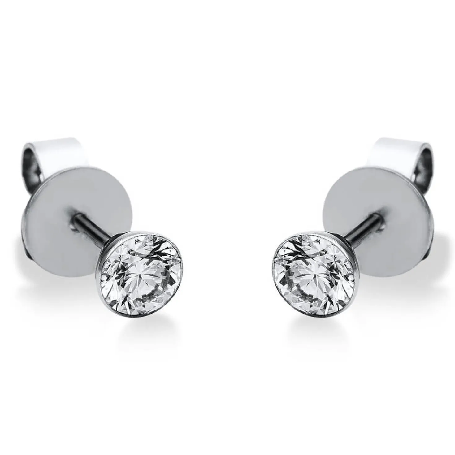 Ohrstecker aus 750 Gold Weißgold mit 2 Diamanten Brillanten 0,50 Ct. Zarge