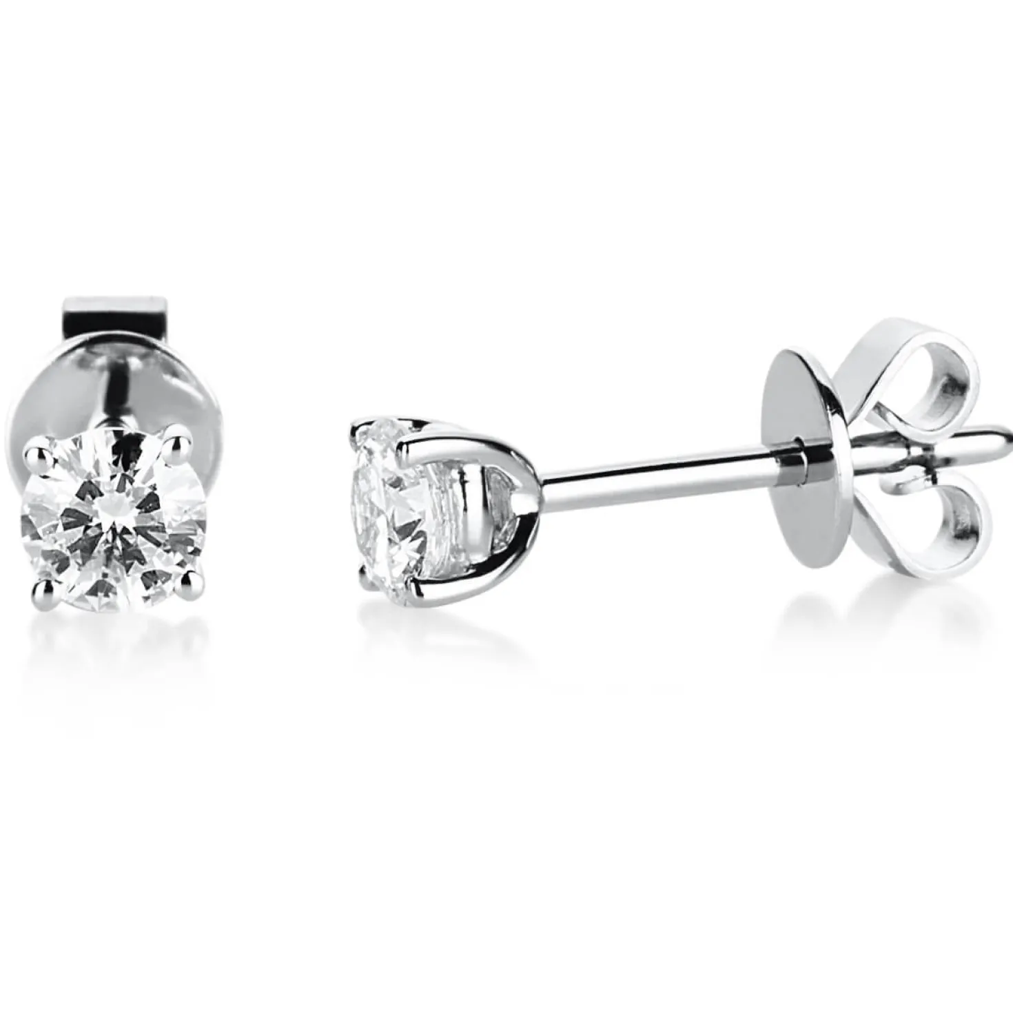 Ohrstecker aus 585 Gold Weißgold mit 2 Diamanten Brillanten 0,40 Ct. 4er-Krappe