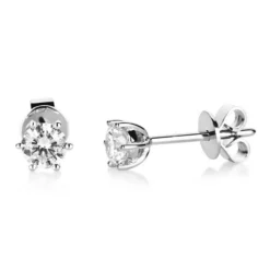 Ohrstecker aus 585 Gold Weißgold mit 2 Diamanten Brillanten 0,80 Ct. 6er-Krappe