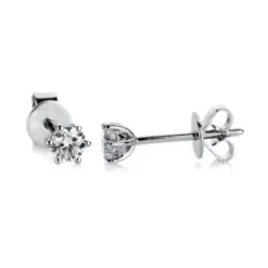 Ohrstecker aus 585 Gold Weißgold mit 2 Diamanten Brillanten 0,60 Ct. 6er-Krappe