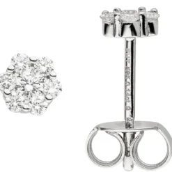 Ohrstecker aus 585 Gold Weißgold mit 14 Diamanten Brillanten 0,28 Ct