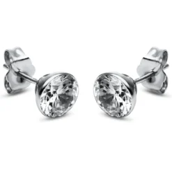 Ohrstecker aus 585 Gold Weißgold mit 2 Diamanten Brillanten 2,00 Ct. Zarge
