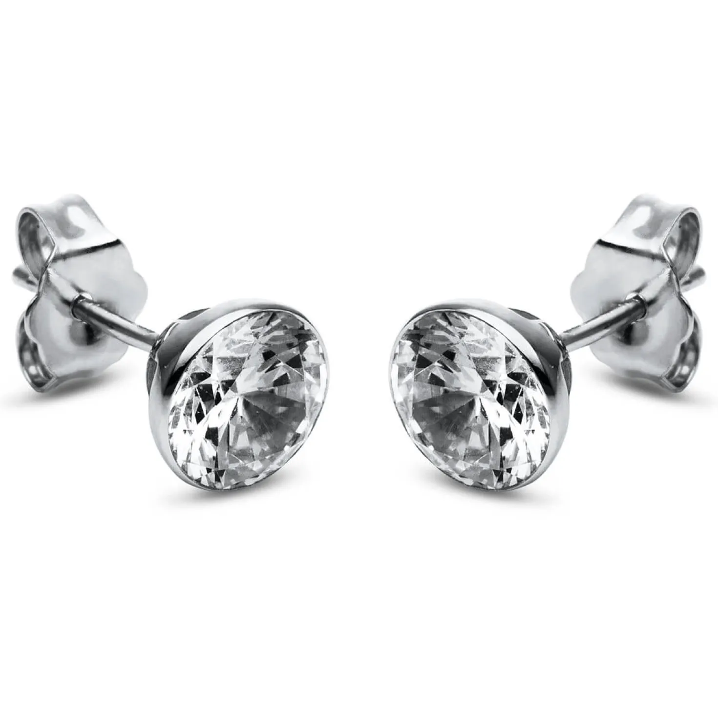 Ohrstecker aus 585 Gold Weißgold mit 2 Diamanten Brillanten 2,00 Ct. Zarge