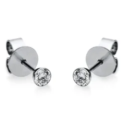 Ohrstecker aus 585 Gold Weißgold mit 2 Diamanten Brillanten 0,20 Ct. Zarge