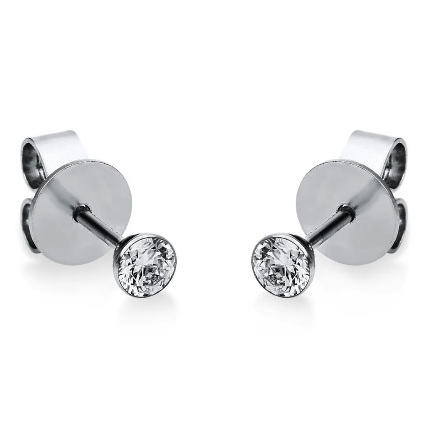 Ohrstecker aus 585 Gold Weißgold mit 2 Diamanten Brillanten 0,20 Ct. Zarge