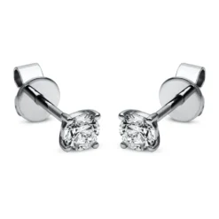 Ohrstecker aus 750 Gold Weißgold mit 2 Diamanten Brillanten 0,40 Ct. 4er-Krappe