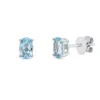Ohrstecker aus 750 Gold Weißgold 2 Topase 1,04ct skyblue 6x3,8mm 4er-Krappe