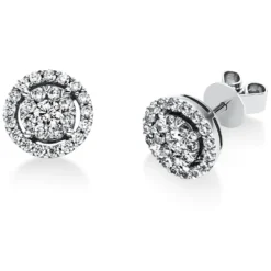 Ohrstecker aus 950 Platin 52 Diamanten 0,83ct TW-SI Ø9,3mm