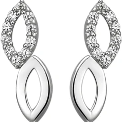 Ohrstecker aus 925 Silber mit 20 Zirkonia Ohrringe Silberohrringe Ohrschmuck