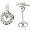 Ohrstecker aus 925 Silber rhodiniert mit 40 Zirkonia Ohrringe Ohrschmuck Damen