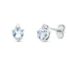 Ohrstecker aus 585 Weißgold 2 Aquamarine 0,92ct blau 2 Brillanten 0,07ct W-SI/PI