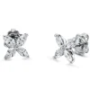 Ohrstecker aus 750 Weißgold 8 Diamanten Navette-Schliff 0,88ct F-SI 8,1x8,1mm