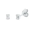 Ohrstecker aus 750 Weißgold 2 Diamanten Smaragd-Schliff 0,16ct TW-SI 3,6x2,7mm