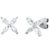 Ohrstecker aus 750 Weißgold 8 Diamanten Navette-Schliff 0,58ct TW-VSI 7,6x7,6mm
