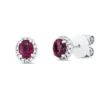 Ohrstecker aus 750 Weißgold 2 Rubine 1,1ct rot 28 Brillanten 0,1ct TW-SI 6,8x6mm