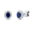 Ohrstecker aus 750 Weißgold 2 Saphire 0,65ct blau 24 Brillanten 0,2ct TW-SI 7x6mm