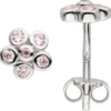 Ohrstecker Blume Blumen aus 925 Silber mit 12 Zirkonia rosa Ohrringe Ohrschmuck