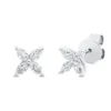 Ohrstecker Blume 750 Weißgold 8 Diamanten Navette-Schliff 0,47ct TW-VSI/SI 6x6mm