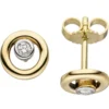 Ohrstecker Diamanten 0,6Ct 585 Gold Gelbgold Ø7,5mm Ohrringe rund