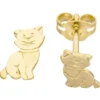 Ohrstecker für Kinder Ohrringe Goldohrringe Katze Kätzchen aus 333 Gold Gelbgold